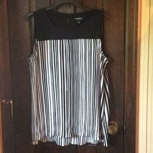 Black & White Stripe Sleeveless Top